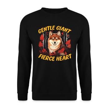 Akita Hund Liebhaber Japanische Welpenrasse Haustierbesitzer Welpe - Unisex Pullover - Schwarz - Vorne - Alina (178cm) & Michal (187cm)