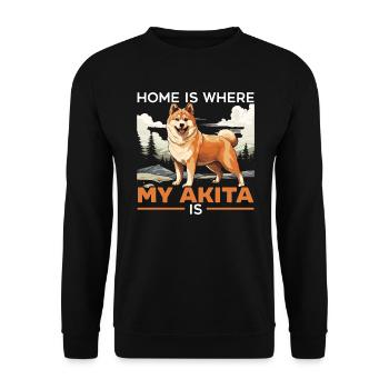 Akita Hund Liebhaber Japanische Welpenrasse Haustierbesitzer Welpe - Unisex Pullover - Schwarz - Vorne - Alina (178cm) & Michal (187cm)