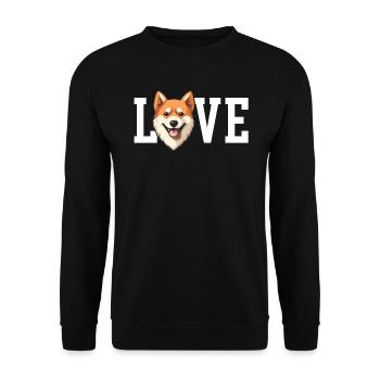 Akita Hund Liebhaber Japanische Welpenrasse Haustierbesitzer Welpe - Unisex Pullover - Schwarz - Vorne - Alina (178cm) & Michal (187cm)