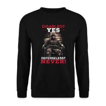 Ancien combattant handicapé militaire soldat de l’armée des États-Unis - Sweat-shirt Unisexe - noir - Devant - Alina (178cm) & Michal (187cm)