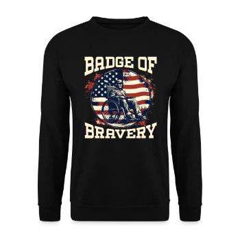 Ancien combattant handicapé militaire soldat de l’armée des États-Unis - Sweat-shirt Unisexe - noir - Devant - Alina (178cm) & Michal (187cm)