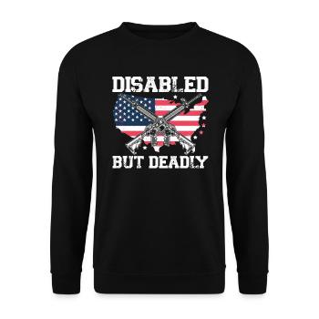 Ancien combattant handicapé militaire soldat de l’armée des États-Unis - Sweat-shirt Unisexe - noir - Devant - Alina (178cm) & Michal (187cm)