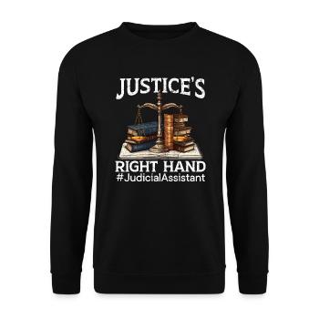 Richterlicher Assistent Job Recht Richter im Gerichtssaal - Unisex Pullover - Schwarz - Vorne - Alina (178cm) & Michal (187cm)