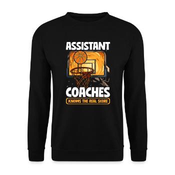 Assistant Coach Sport Trainer Team Coaching - Unisex Sweatshirt - black - Front - Alina (178cm) & Michal (187cm)