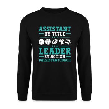 Assistant Coach Sport Trainer Team Coaching - Unisex Sweatshirt - black - Front - Alina (178cm) & Michal (187cm)