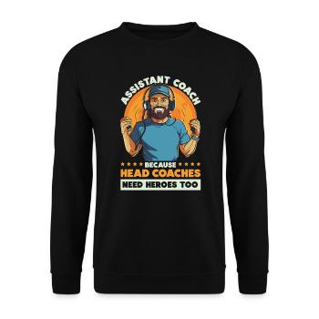 Assistant Coach Sport Trainer Team Coaching - Unisex Sweatshirt - black - Front - Alina (178cm) & Michal (187cm)