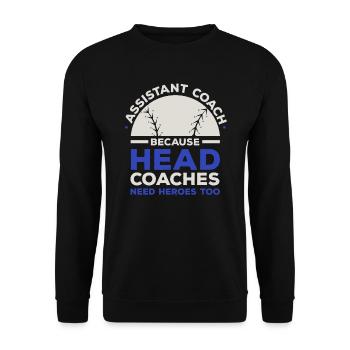 Assistant Coach Sport Trainer Team Coaching - Unisex Sweatshirt - black - Front - Alina (178cm) & Michal (187cm)
