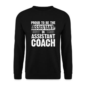 Assistant Coach Sport Trainer Team Coaching - Unisex Sweatshirt - black - Front - Alina (178cm) & Michal (187cm)