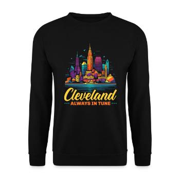 Cleveland State Ohio USA America United States - Unisex Sweatshirt - black - Front - Alina (178cm) & Michal (187cm)