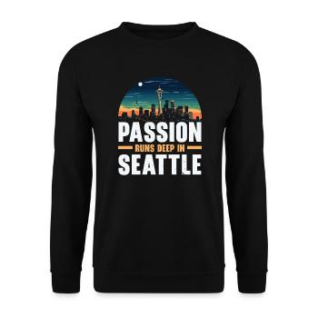 Seattle State Washington USA America United States - Unisex Sweatshirt - black - Front - Alina (178cm) & Michal (187cm)