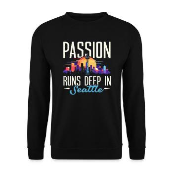 Seattle State Washington USA America United States - Unisex Sweatshirt - black - Front - Alina (178cm) & Michal (187cm)