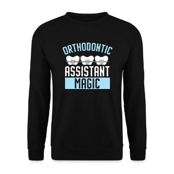 Emploi d’assistant orthodontique Dentiste dentaire - Sweat-shirt Unisexe - noir - Devant - Alina (178cm) & Michal (187cm)