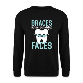 Emploi d’assistant orthodontique Dentiste dentaire - Sweat-shirt Unisexe - noir - Devant - Alina (178cm) & Michal (187cm)