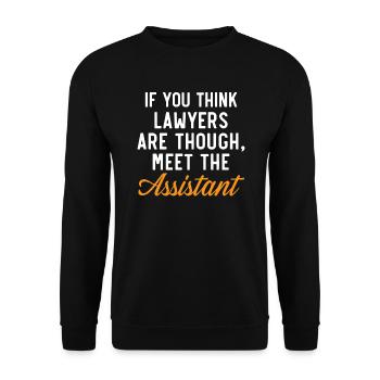 Assistante juridique Profession d’étudiante en droit Parajuriste - Sweat-shirt Unisexe - noir - Devant - Alina (178cm) & Michal (187cm)