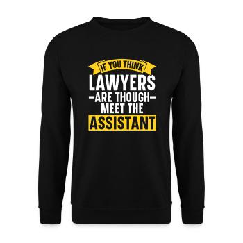 Assistante juridique Profession d’étudiante en droit Parajuriste - Sweat-shirt Unisexe - noir - Devant - Alina (178cm) & Michal (187cm)
