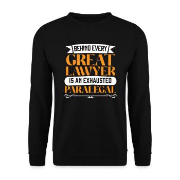 Assistante juridique Profession d’étudiante en droit Parajuriste - Sweat-shirt Unisexe - noir - Devant - Alina (178cm) & Michal (187cm)