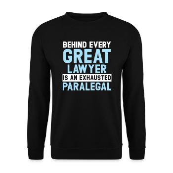 Assistante juridique Profession d’étudiante en droit Parajuriste - Sweat-shirt Unisexe - noir - Devant - Alina (178cm) & Michal (187cm)