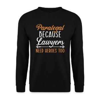 Assistante juridique Profession d’étudiante en droit Parajuriste - Sweat-shirt Unisexe - noir - Devant - Alina (178cm) & Michal (187cm)
