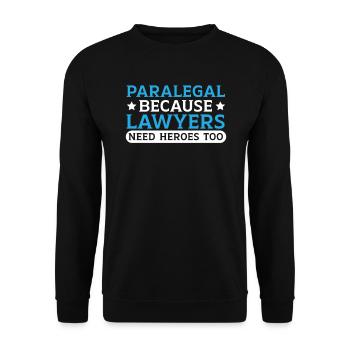 Assistante juridique Profession d’étudiante en droit Parajuriste - Sweat-shirt Unisexe - noir - Devant - Alina (178cm) & Michal (187cm)