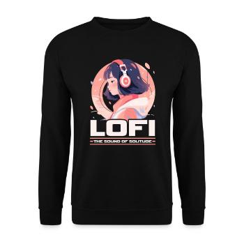 Lofi Music Lover Low Fidelity Japanese Aesthetic - Unisex Sweatshirt - black - Front - Alina (178cm) & Michal (187cm)