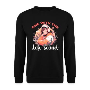 Lofi Music Lover Low Fidelity Japanese Aesthetic - Unisex Sweatshirt - black - Front - Alina (178cm) & Michal (187cm)