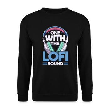 Lofi Music Lover Low Fidelity Japanese Aesthetic - Unisex Sweatshirt - black - Front - Alina (178cm) & Michal (187cm)
