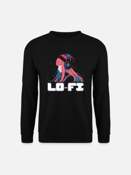 Lofi Music Lover Low Fidelity Japanese Aesthetic - Unisex Sweatshirt - black