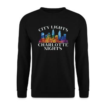 Charlotte, North Carolina, USA, Amerika, Vereinigte Staaten - Unisex Pullover - Schwarz - Vorne - Alina (178cm) & Michal (187cm)