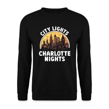 Charlotte, North Carolina, USA, Amerika, Vereinigte Staaten - Unisex Pullover - Schwarz - Vorne - Alina (178cm) & Michal (187cm)