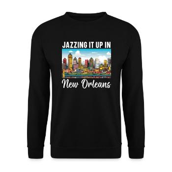 La Nouvelle-Orléans, Louisiane, États-Unis, États-Unis - Sweat-shirt Unisexe - noir - Devant - Alina (178cm) & Michal (187cm)