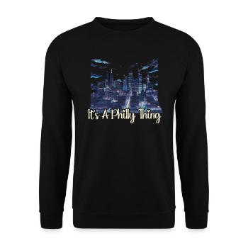 Philadelphia City, Pennsylvania, Vereinigte Staaten - Unisex Pullover - Schwarz - Vorne - Alina (178cm) & Michal (187cm)