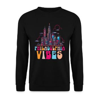 Philadelphia City, Pennsylvania, Vereinigte Staaten - Unisex Pullover - Schwarz - Vorne - Alina (178cm) & Michal (187cm)