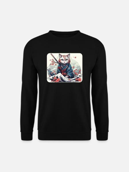 Chat samouraï japonais Japon Esthétique Amoureux des chats - Sweat-shirt Unisexe - noir
