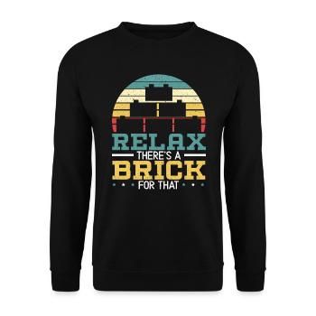 Master Builder Bricks Blocks Play Building Blocks - Unisex Sweatshirt - black - Front - Alina (178cm) & Michal (187cm)