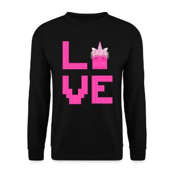 Master Builder Bricks Blocks Play Building Blocks - Unisex Sweatshirt - black - Front - Alina (178cm) & Michal (187cm)