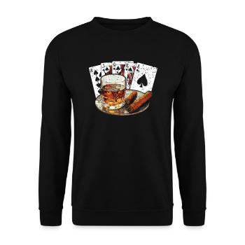 Cigar Smoking Tobacco Smoke Cigarette Smoker Cigar - Unisex Sweatshirt - black - Front - Alina (178cm) & Michal (187cm)