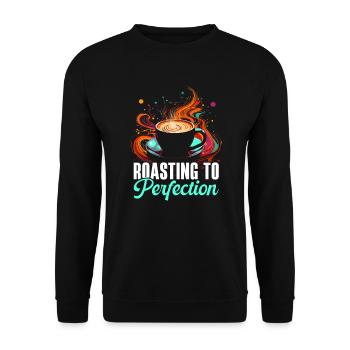 Kaffee Rösten Kaffeebohnen Röster Koffein Liebhaber - Unisex Pullover - Schwarz - Vorne - Alina (178cm) & Michal (187cm)