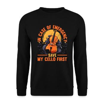Cellist, Musikinstrument, Musiker, Cellist - Unisex Pullover - Schwarz - Vorne - Alina (178cm) & Michal (187cm)