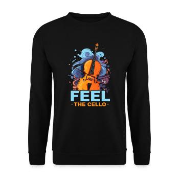 Cellist Musikinstrument Musiker Cellist - Unisex Pullover - Schwarz - Vorne - Alina (178cm) & Michal (187cm)