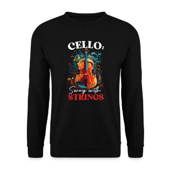 Cellist Musikinstrument Musiker Cellist - Unisex Pullover - Schwarz - Vorne - Alina (178cm) & Michal (187cm)