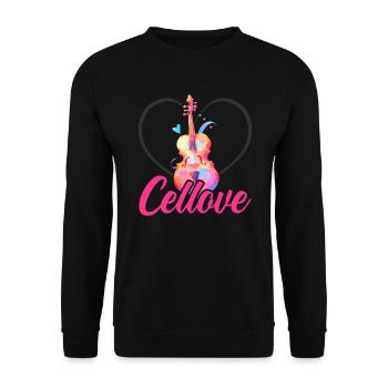 Cellist, Musikinstrument, Musiker, Cellist - Unisex Pullover - Schwarz - Vorne - Alina (178cm) & Michal (187cm)