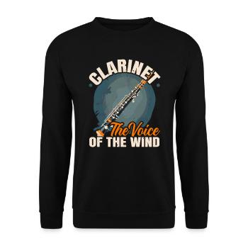 Klarinetten Musikinstrument Musiker Klarinettist - Unisex Pullover - Schwarz - Vorne - Alina (178cm) & Michal (187cm)