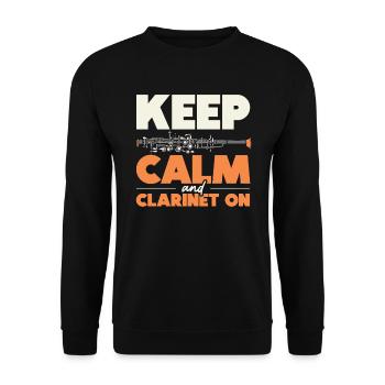 Clarinettes Instrument de musique Musicien Clarinettiste - Sweat-shirt Unisexe - noir - Devant - Alina (178cm) & Michal (187cm)