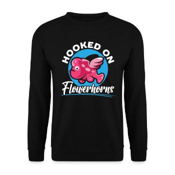 Flowerhorn Fish Lover Freshwater Aquarium Fish - Unisex Sweatshirt - black - Front - Alina (178cm) & Michal (187cm)