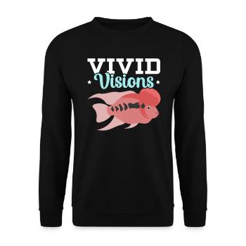 Flowerhorn Fischliebhaber Süßwasseraquarium Fisch - Unisex Pullover - Schwarz - Vorne - Alina (178cm) & Michal (187cm)