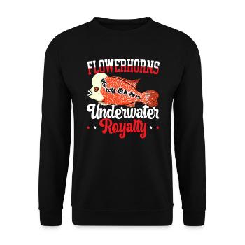 Flowerhorn Fischliebhaber Süßwasseraquarium Fisch - Unisex Pullover - Schwarz - Vorne - Alina (178cm) & Michal (187cm)
