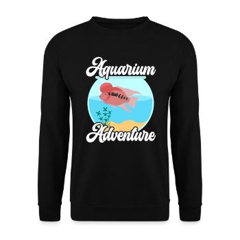 Blumenhorn Fisch Liebhaber Süßwasser Aquarienfisch - Unisex Pullover - Schwarz - Vorne - Alina (178cm) & Michal (187cm)