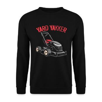 Lawn Mower Lawn Mowing Landscaping Gardening - Unisex Sweatshirt - black - Front - Alina (178cm) & Michal (187cm)