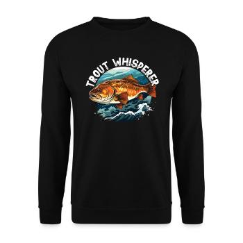 Speckled Trout Fish Fisher Fisherman Fishing - Unisex Sweatshirt - black - Front - Alina (178cm) & Michal (187cm)