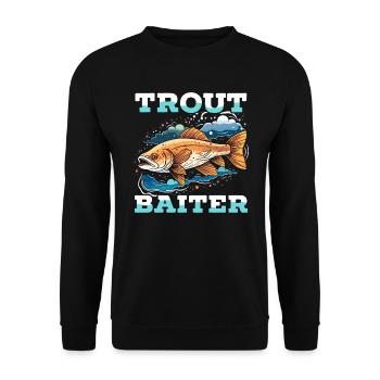 Speckled Trout Fish Fisher Fisherman Fishing - Unisex Sweatshirt - black - Front - Alina (178cm) & Michal (187cm)